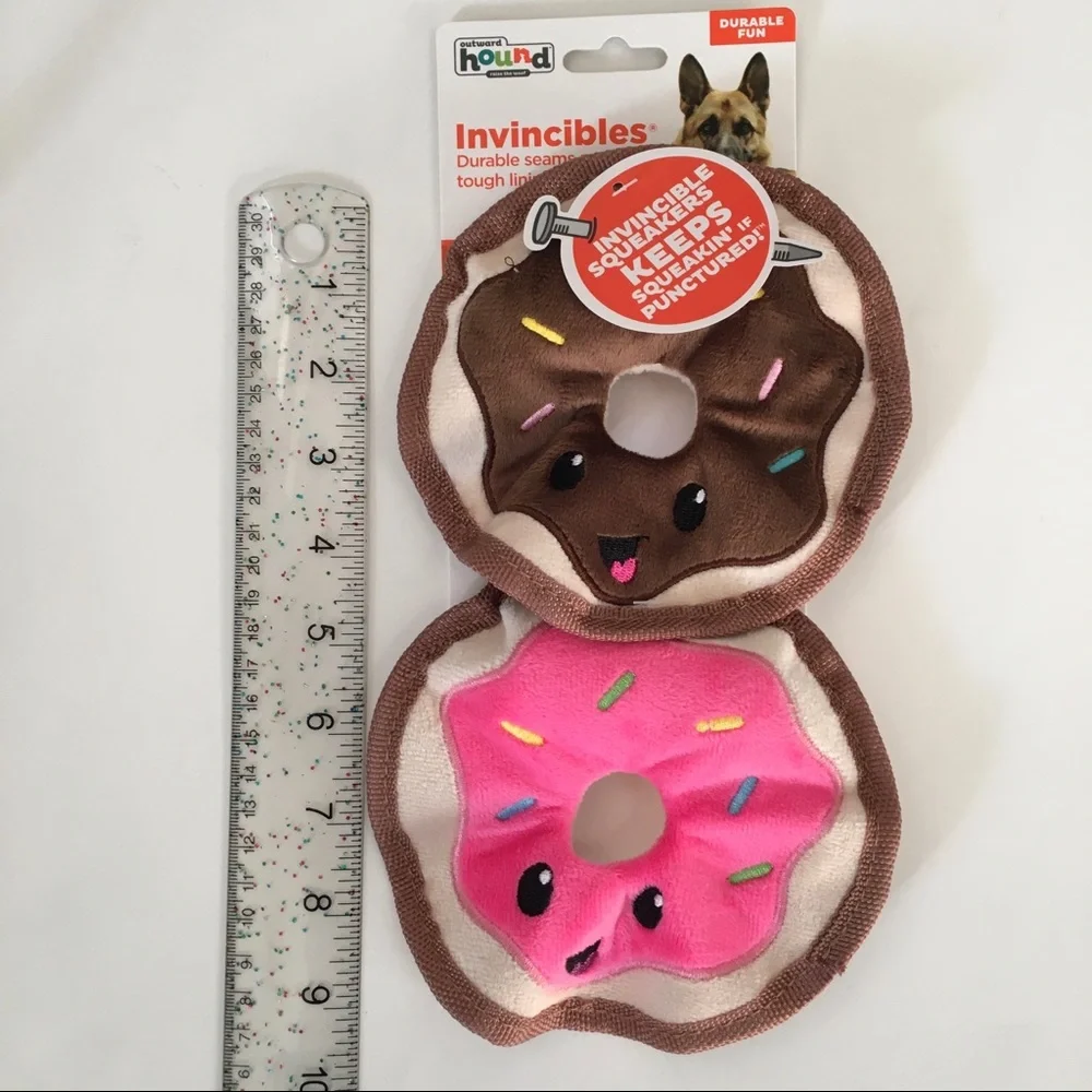 NEW Dog Toys Durable No Stuff No Mess Donut w/ Squeakers | Outward Hound